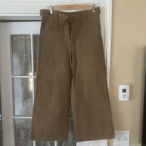 NWT Madewell tan wide leg cropped chino pants